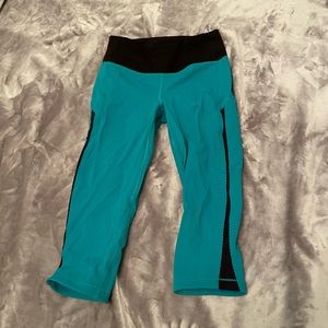 Blue lululemon capri athletic leggings